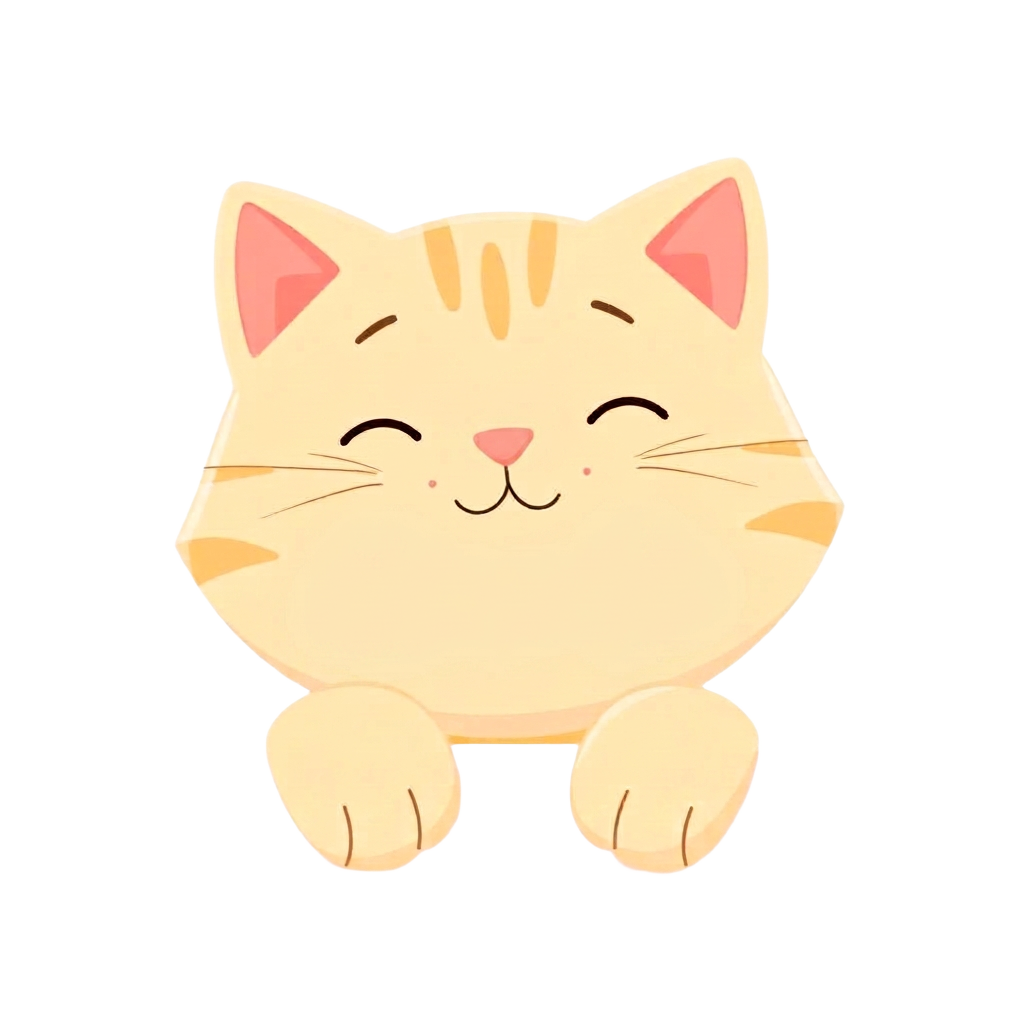 A cute cat peeking over the welcome banner